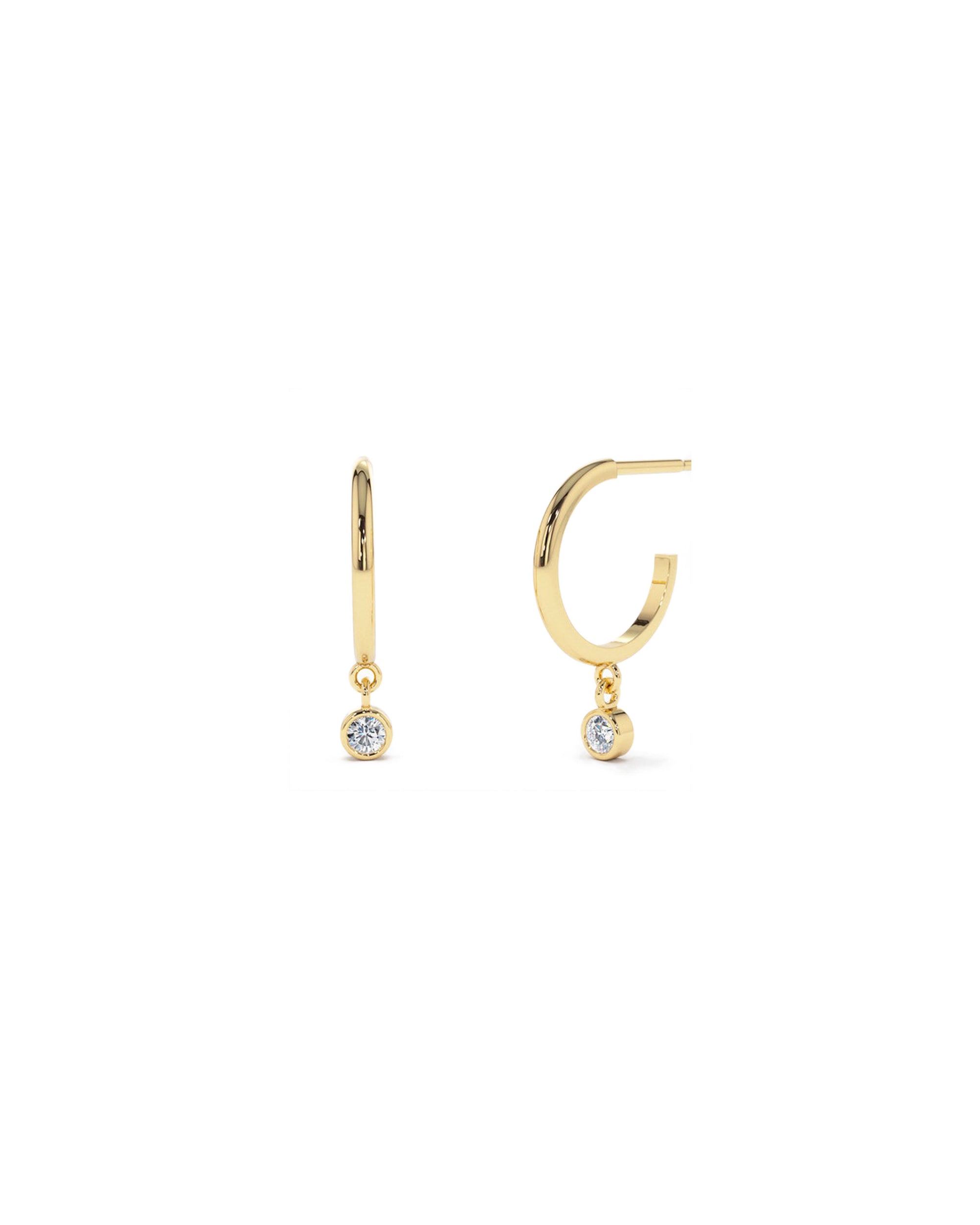 Franco Diamond Drop Hoop Earrings